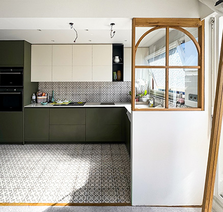 gallerie image pose verriere bois cuisine - Patchwork 3