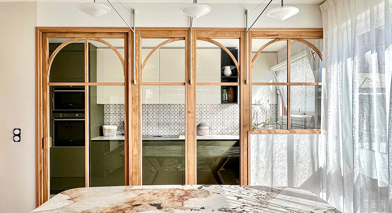 gallerie image pose verriere bois cuisine - Slide XL 1